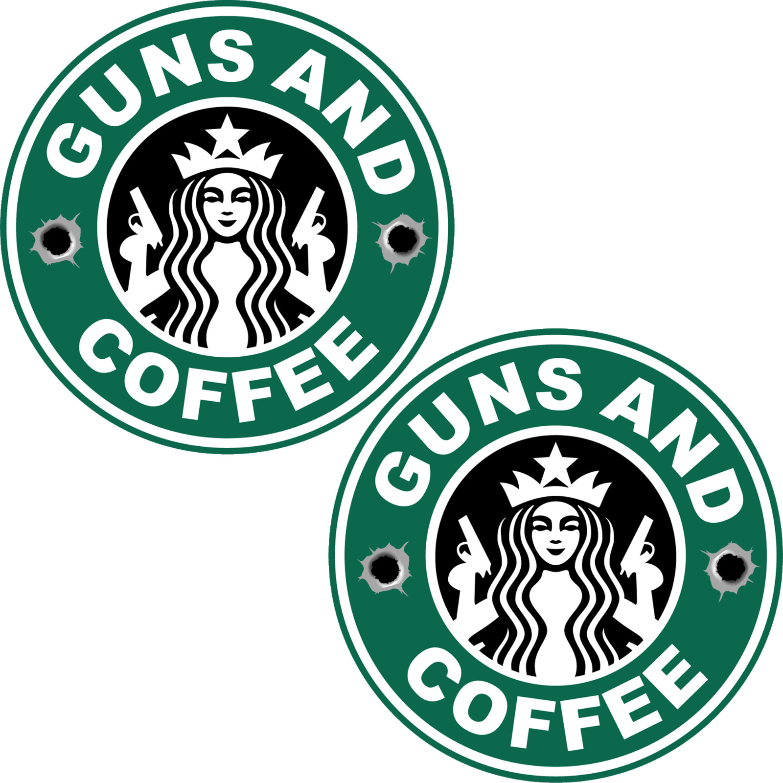 2x Guns and Coffee Large 5 Inch NRA Second Amendment Stickers Bumper Decal gallery