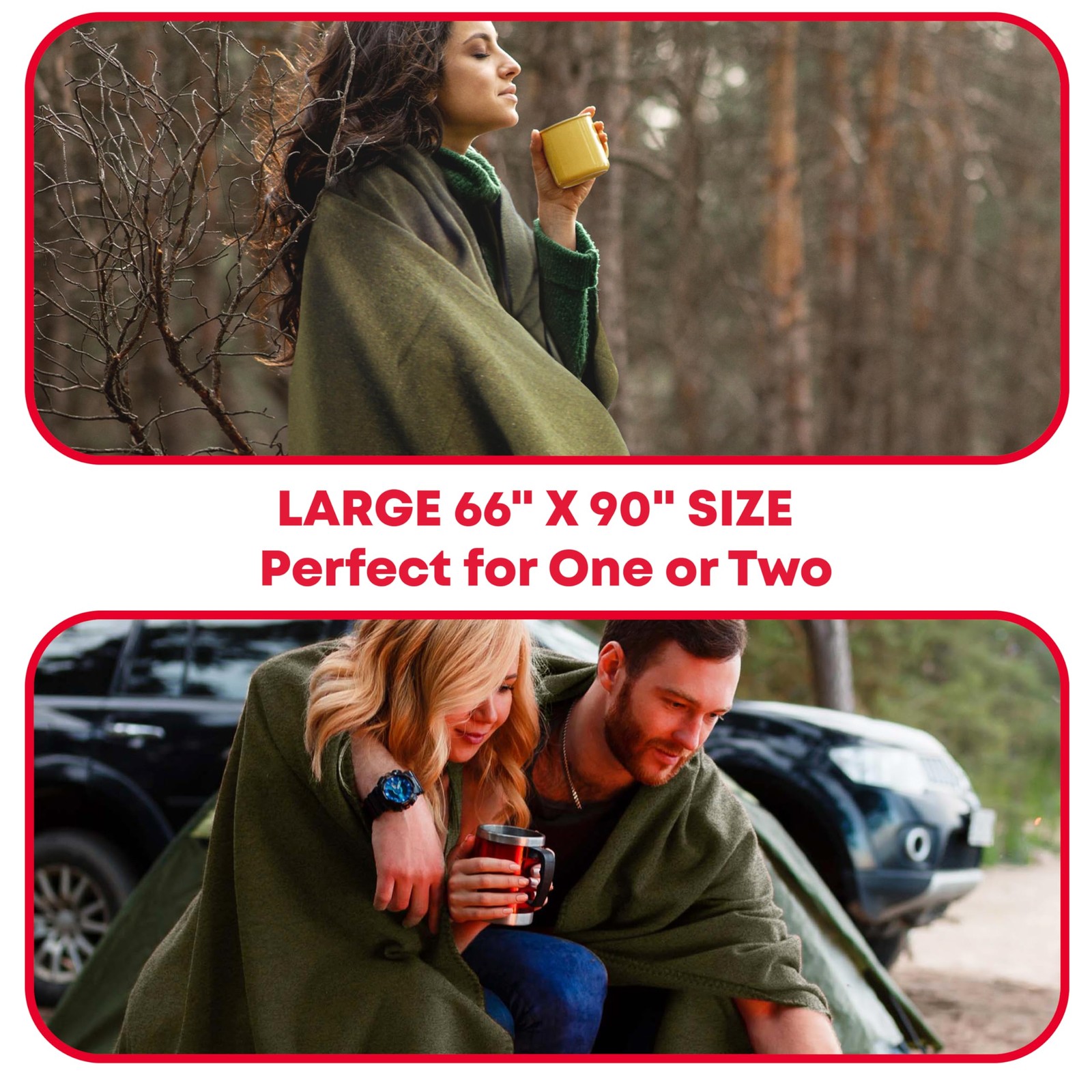 US Military Wool Blanket (80% Wool) Thick Washable 66" x 90" Heavy Wool Blanket gallery