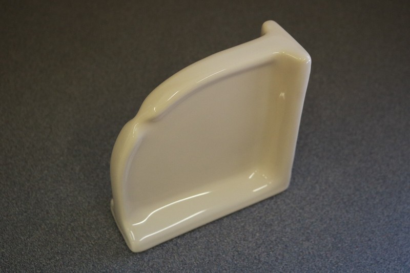 ACP Ceramic -Glossy Almond- Reversible Corner Shower Soap Dish Shelf gallery