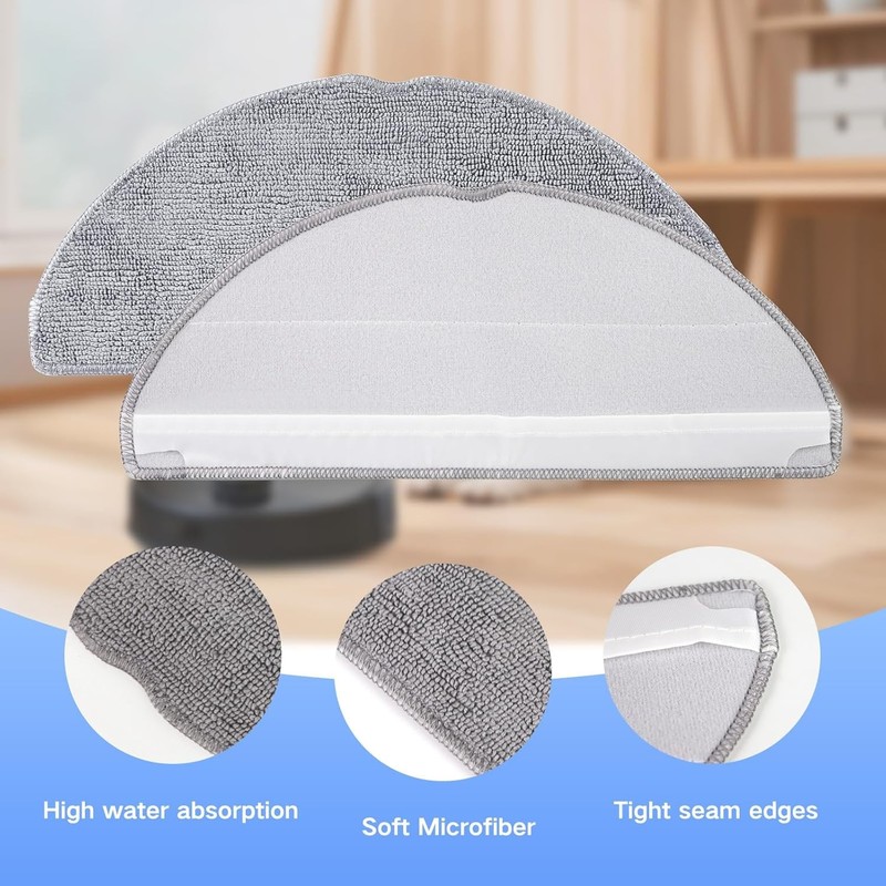 VIEWALL 6 Pack Microfiber Mop Cloths Compatible with Roborock Q7 M5 / Q7 M5+ / Q gallery