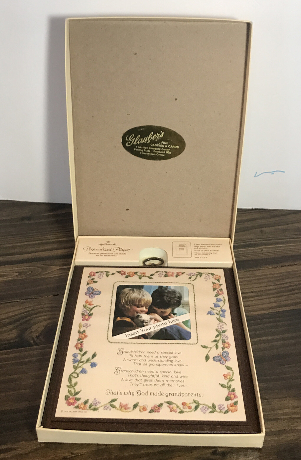 VTG Hallmark Personalized Plague 1979 "That's Why God Made Grandparents" w/ Box gallery