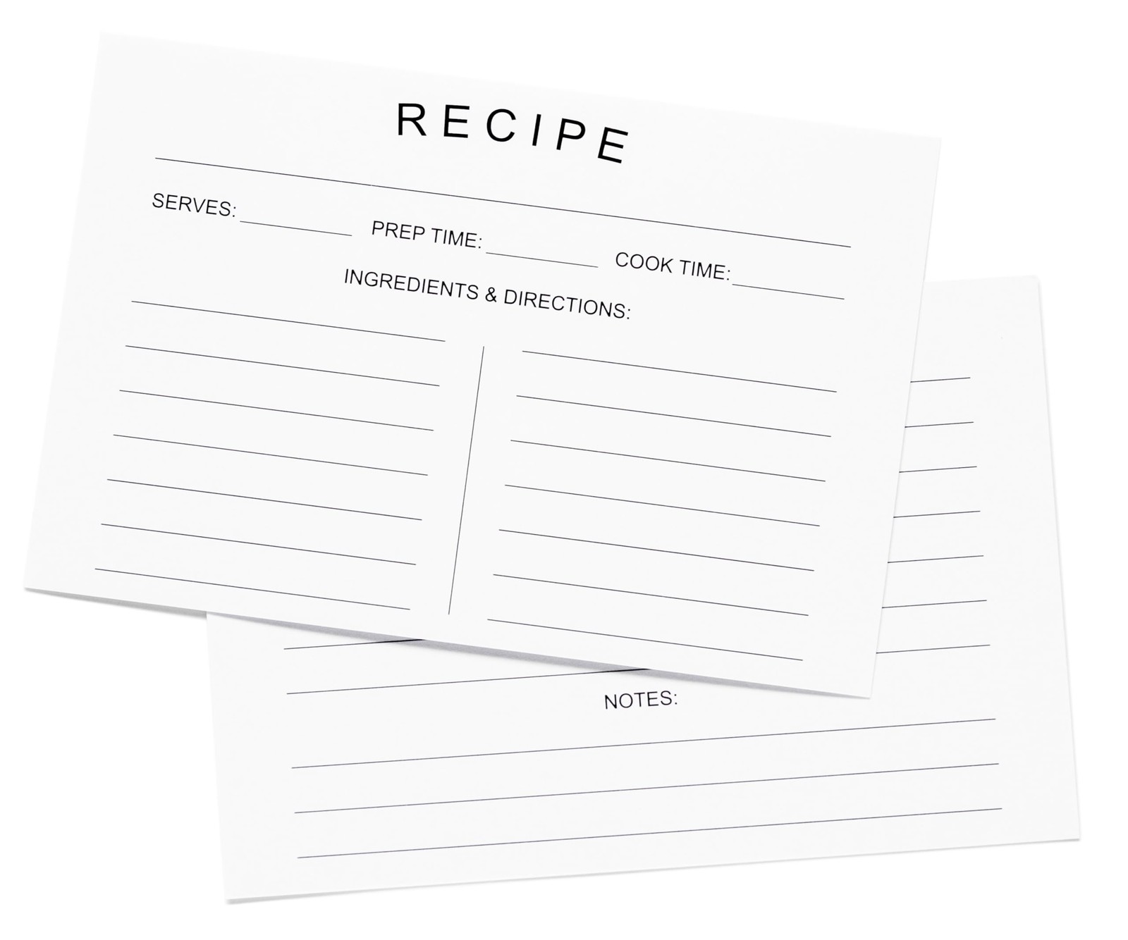 Recipe Cards 75 Pack 4x6in Double Sided Modern Minimal Design Card Stock gallery