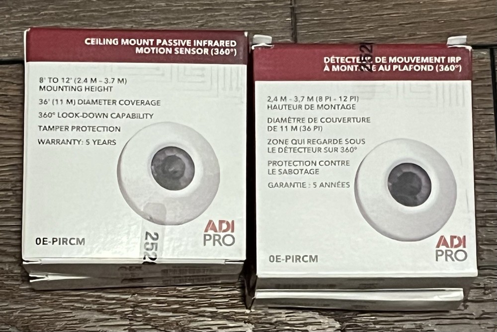 ADI PRO W BOX 0E-PIRCM Ceiling Mount PIR Motion Sensor (360°) Lot Of 4