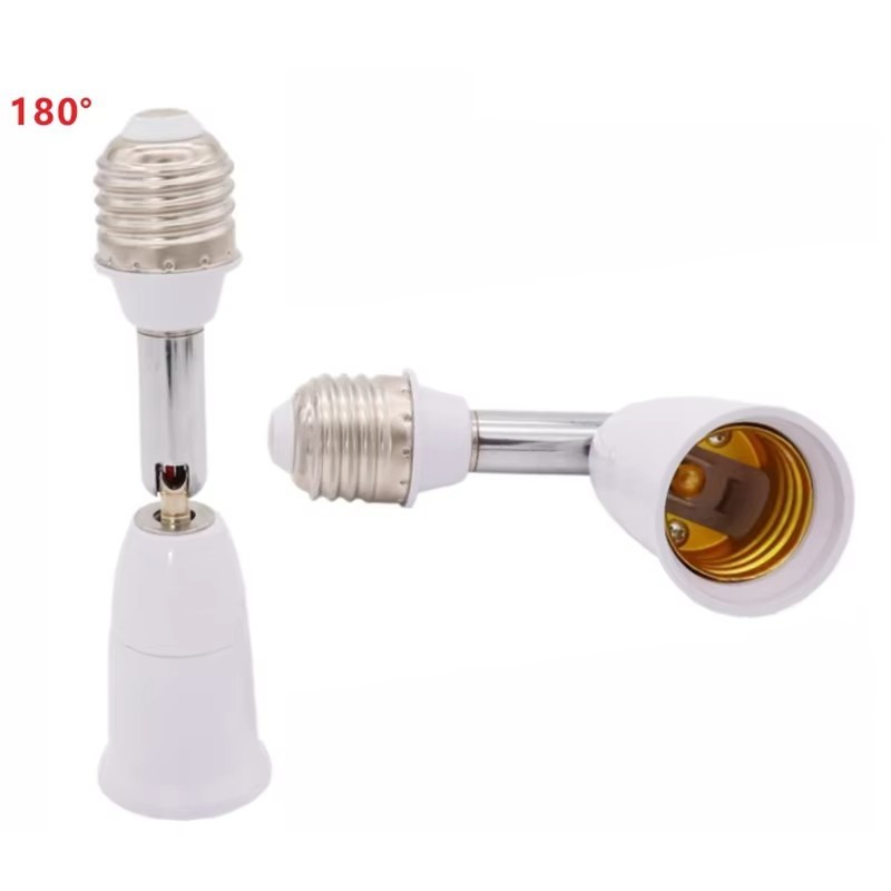 E27 to E27 Lamp Base Extension Socket 180 Degree Rotation Light Holder