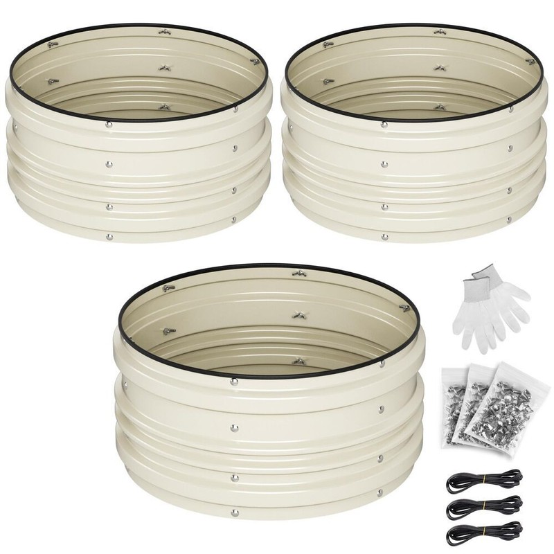 WORKPRO 3PCS 2x2x1FT Galvanized Garden Beds, Rust-Proof, Easy to Assemble, White gallery