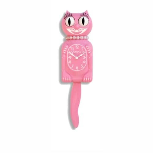 Kit Cat Clock Ltd Edition Pink Satin Kitty 12 3/4 Inches Free Ship USA