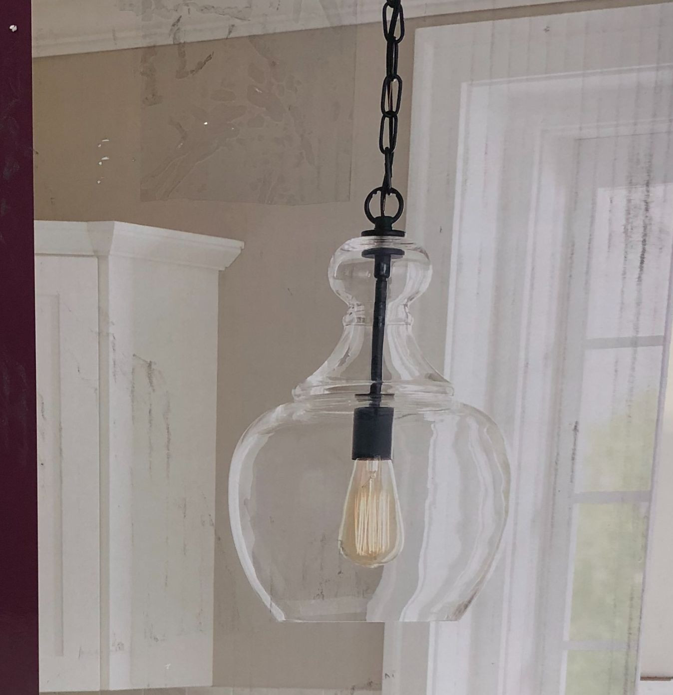Home Decorators Collection Bakerston 1-Light Matte Black Hanging Pendant gallery