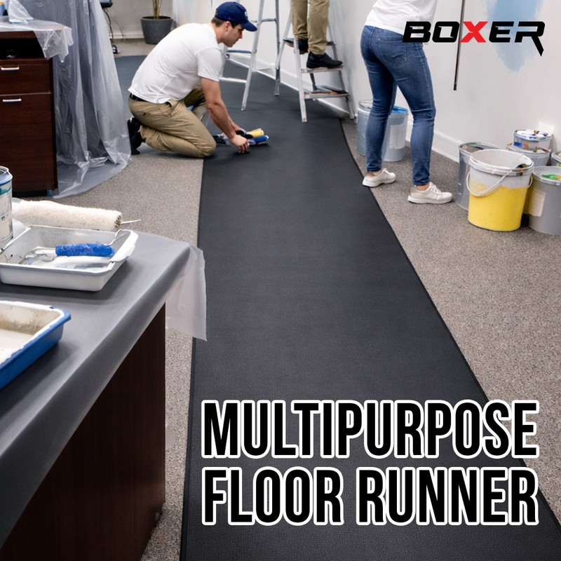 Neoprene Floor Runner Multipurpose Floor Protection Rug - Anti Slip Grip - Tan gallery