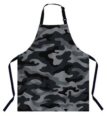 Camouflage Pattern Black and Gray Bib Apron with Adjustable Neck for Men Wome…
