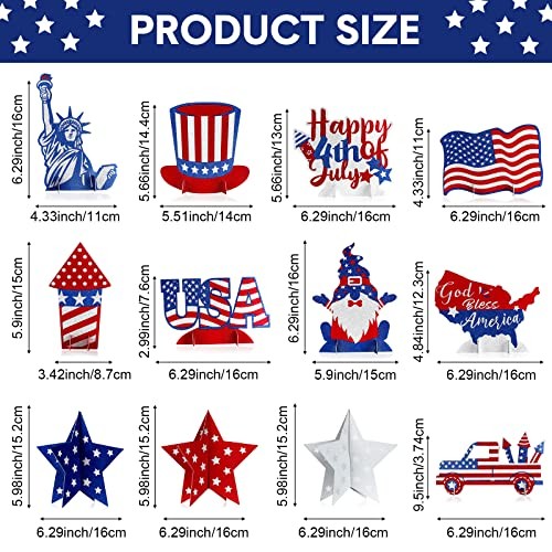 12 Pcs Independence Day Table Decor 4th of July Table Centerpieces American gallery