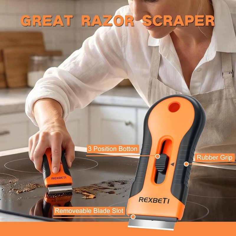 Razor Blade Scraper Tool, 2 Pack Razor Scraper Set with Extra 80Pcs Razor Blades gallery