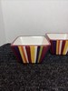 Pampered Chef Simple Additions Set Of 4 Striped Square 4.5”D X 3”HBowls gallery