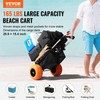 High-Capacity Folding Sand Cart 165lb 12in Solid PU Wheels 27-44.7in Handle gallery