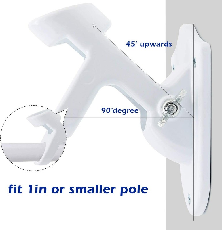 Flag Pole Holder 1'' Two-Position Iron Cast Rust Free Mounting Bracket for House gallery