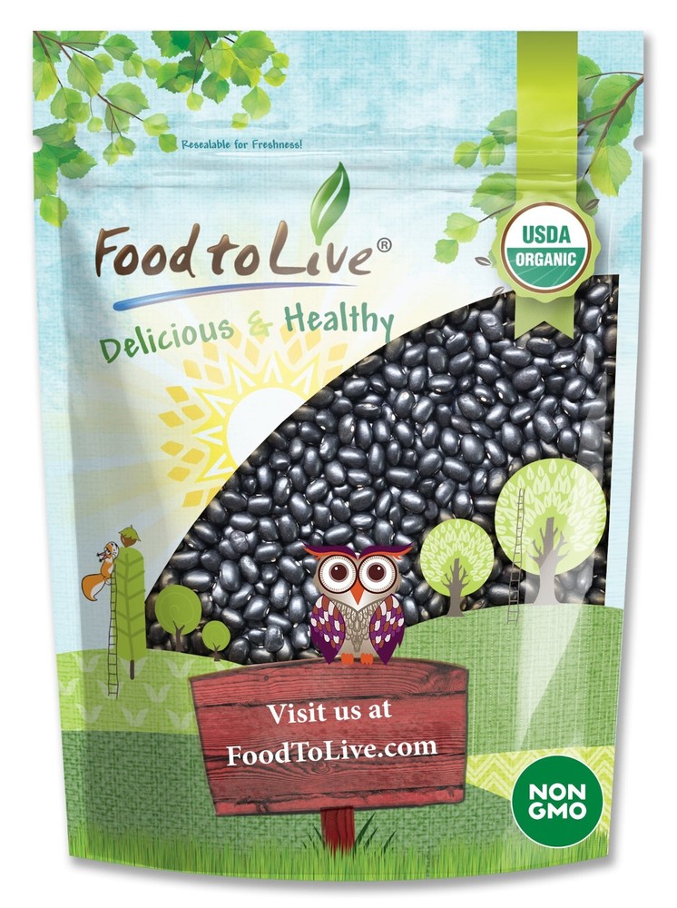 Organic Black Beans – Sproutable, Non-GMO, Kosher, Raw, Vegan – by Food to Live