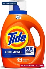 Tide Laundry Detergent Liquid, Original Scent, 64 Loads, 80 FL OZ, Works on 100%