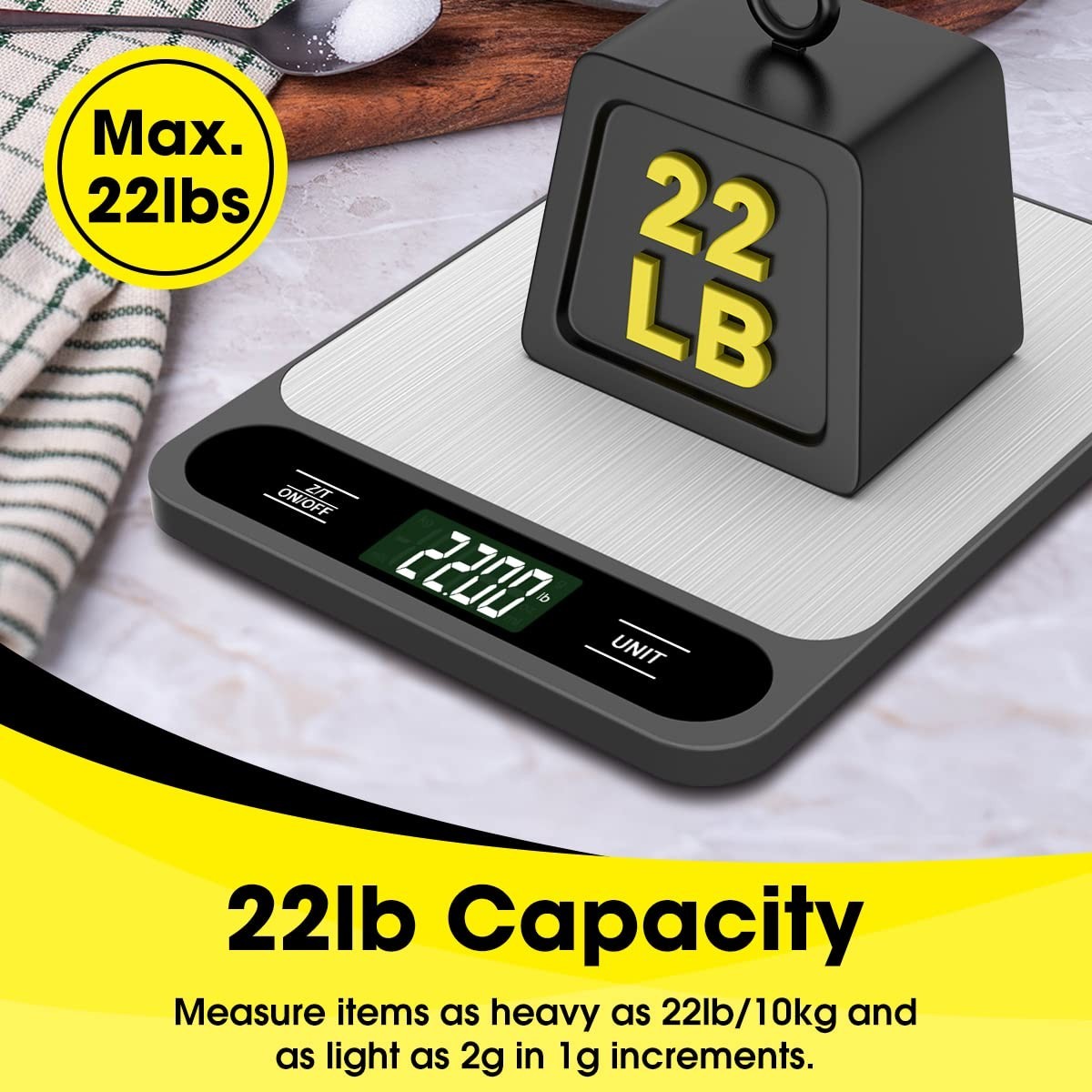 Food Scale, 10kg/22lb Digital Kitchen Scale Weight Grams and Ounces for Baking gallery