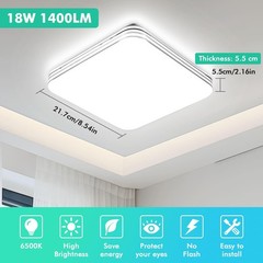 48W 36W 24W LED Ceiling Down Light Thin Flush Mount Kitchen Lamp Home Fixture US