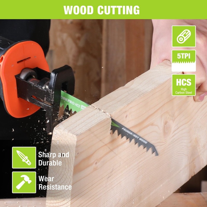 WORKPRO 6/9" Wood Pruning Reciprocating Saw Blades 10PCS 5 TPI Pruner Saw Blades gallery