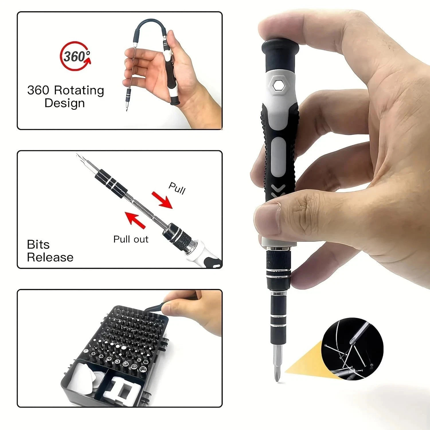 115 In 1 Magnetic Precision Repair Screwdriver Set Electronics Tool Kit gallery