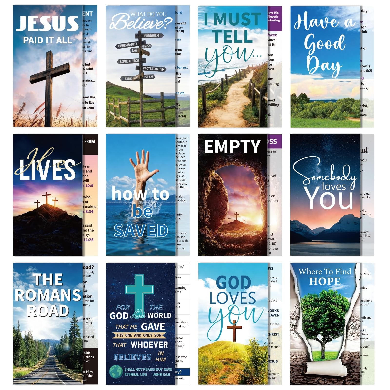 240 Pack Inspirational Gospel Tract Cards - Plan of Salvation & Bible Verses gallery