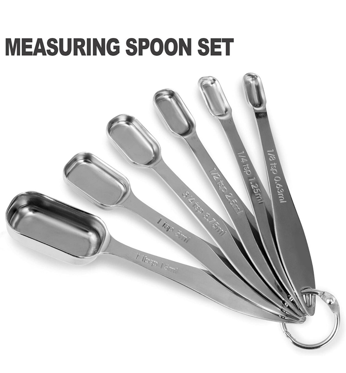 13-piece Measuring Cups and Spoons Set, 18/8 Stainless Steel Heavy Duty - Silver gallery