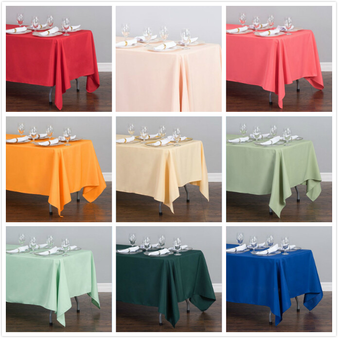 1/10 Pk 70 X120 in. Rectangular Polyester Tablecloth Wedding Party Event Banquet gallery