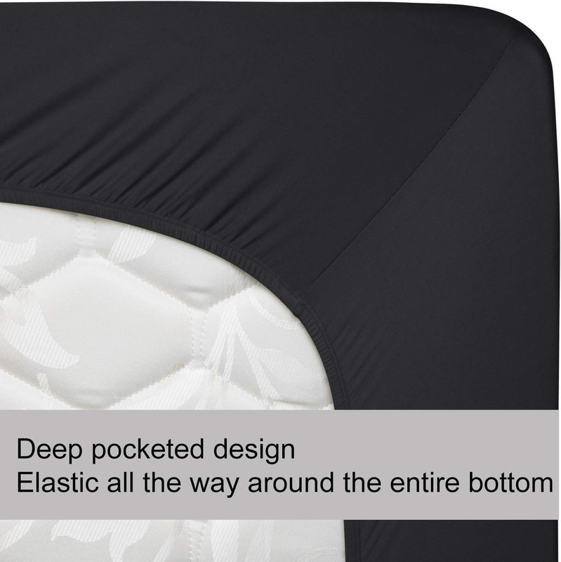 Ultimate Comfort Stretch King Fitted Sheet - Secure Fit & T-Shirt Soft Fabric gallery