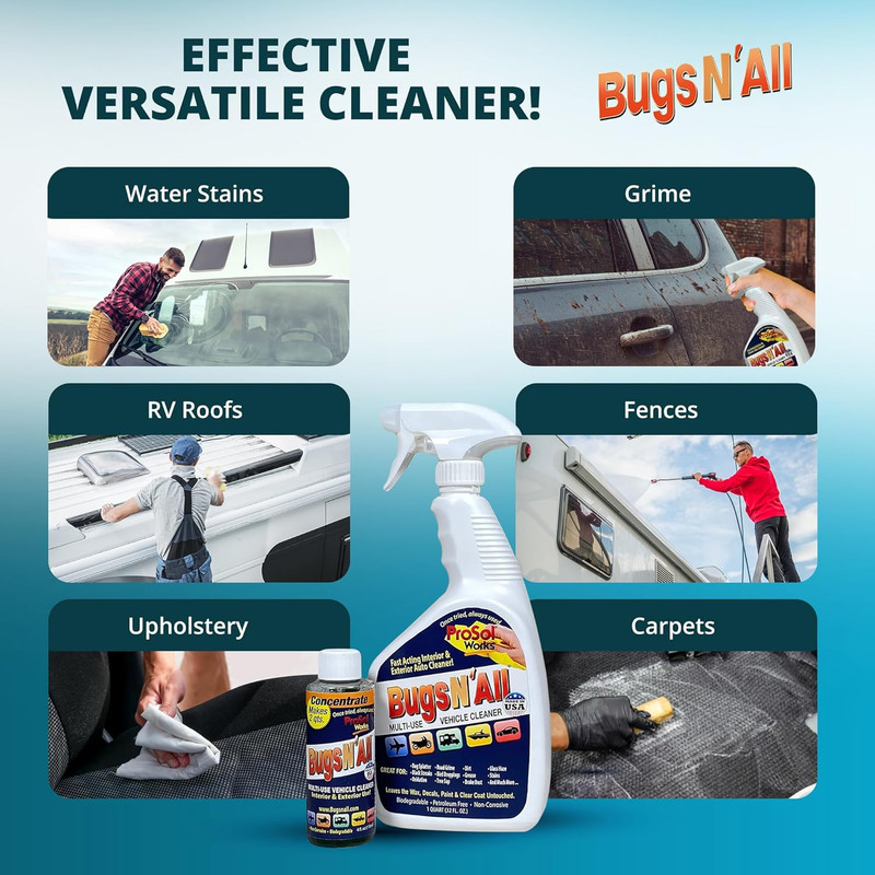 Bugs N’ All Multipurpose Car Cleaner & Degreaser - Bug & Tar Remover Concentrate gallery