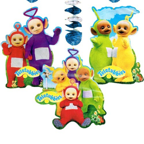TELETUBBIES VINTAGE 1999 DANGLING CUTOUTS (3) Happy Birthday Party Hanging Deco gallery