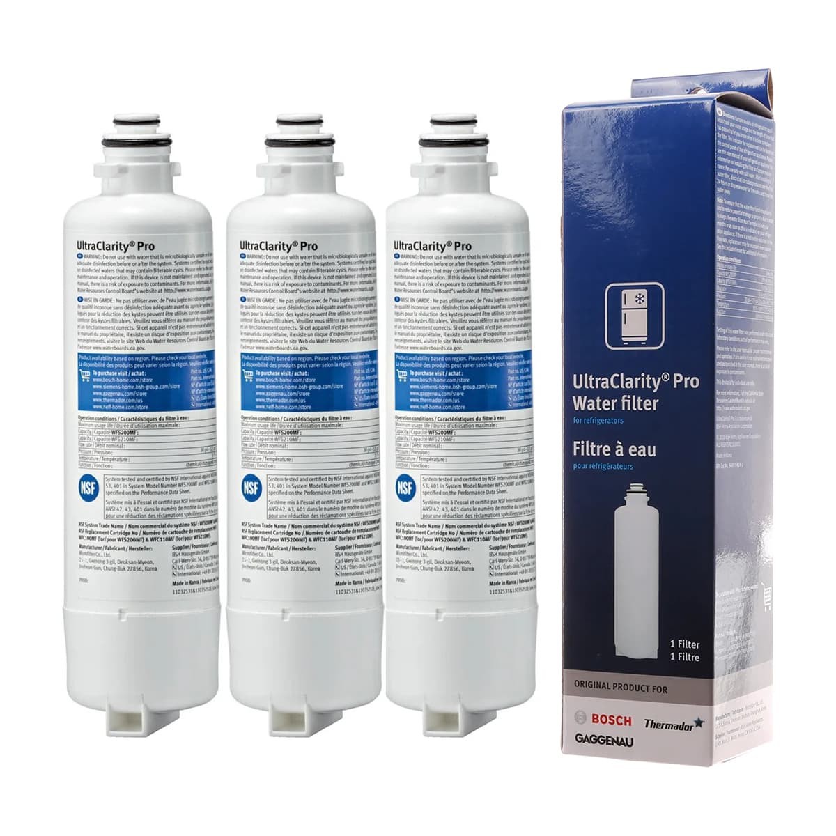 3 Refrigerator Water Filter Bosch Ultra Clarity Pro BORPLFTR50 11025825 11032531 gallery