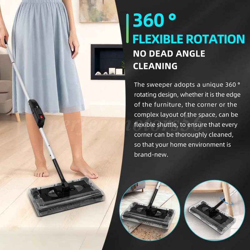 Cordless floor sweeper 45" rechargeable floor and carpet sweeper Vacuum Cleaner gallery