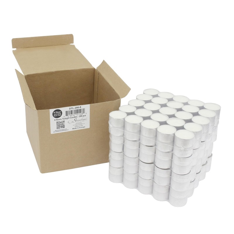 100 Pack Unscented 8 Hour Extended Burn Time Tea Light Candles, White, 100 Count gallery