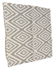Throw Pillow Case Diamond Shape Design 17”X 17 1/2” Gray/White Front & Tan Back