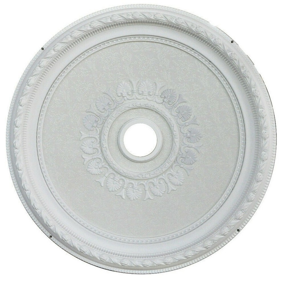 32" ROUND CHANDELIER CEILING MEDALLION WHITE FLORAL FOYER DINING ROOM BEDROOM