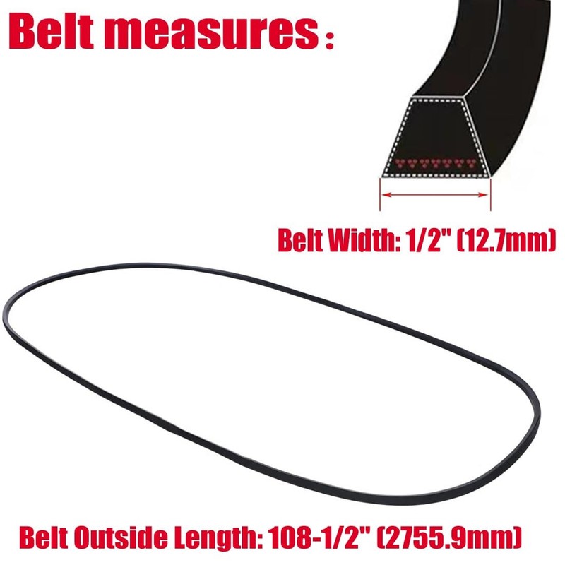 DECK DRIVE BELT 954-05022 For MTD CUB CADET 954-05022A CUB CADET 46" （1/2x108in） gallery
