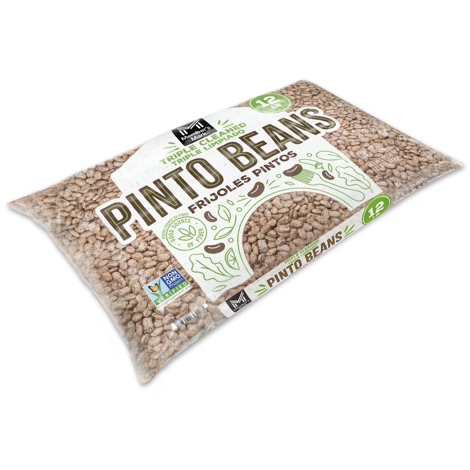 Dry Pinto Beans 12 lb Bulk Pack High Protein Fiber Rich Pantry Staple gallery
