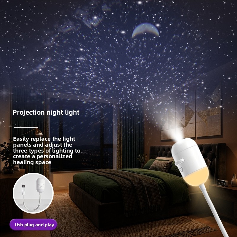 Starry Sky Galaxy Projector Night Light Wall-Mounted USB Adjustable Brightness gallery