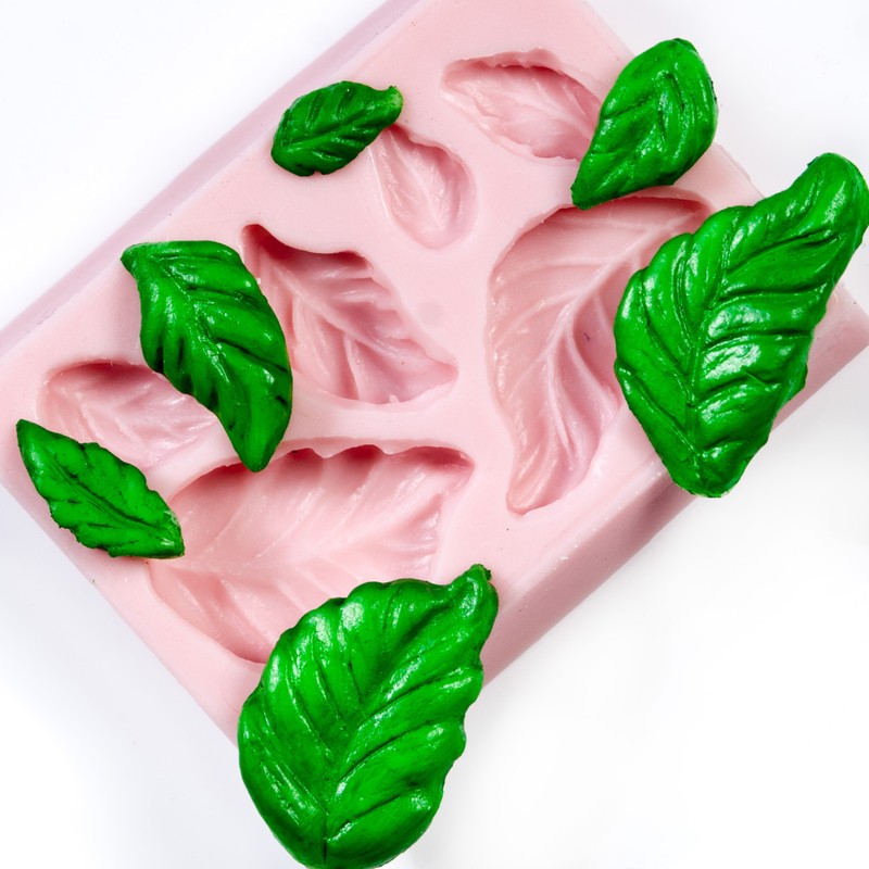 Flexible Rose Leaf Silicone Mold Polymer Clay Resin PMC Candy Flower Paste (706) gallery