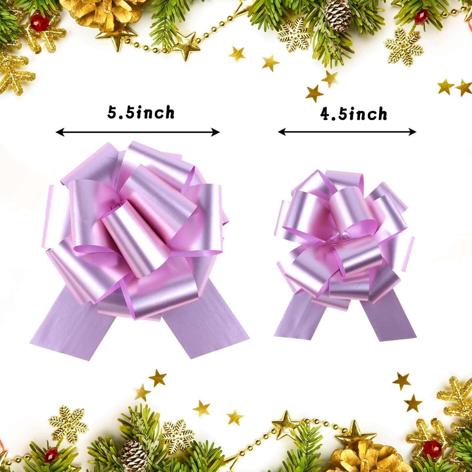 Pink Ribbon Gift Wrapping Large Pull Bows Assortment Fits 5 And 6 Inch 40 PCS gallery