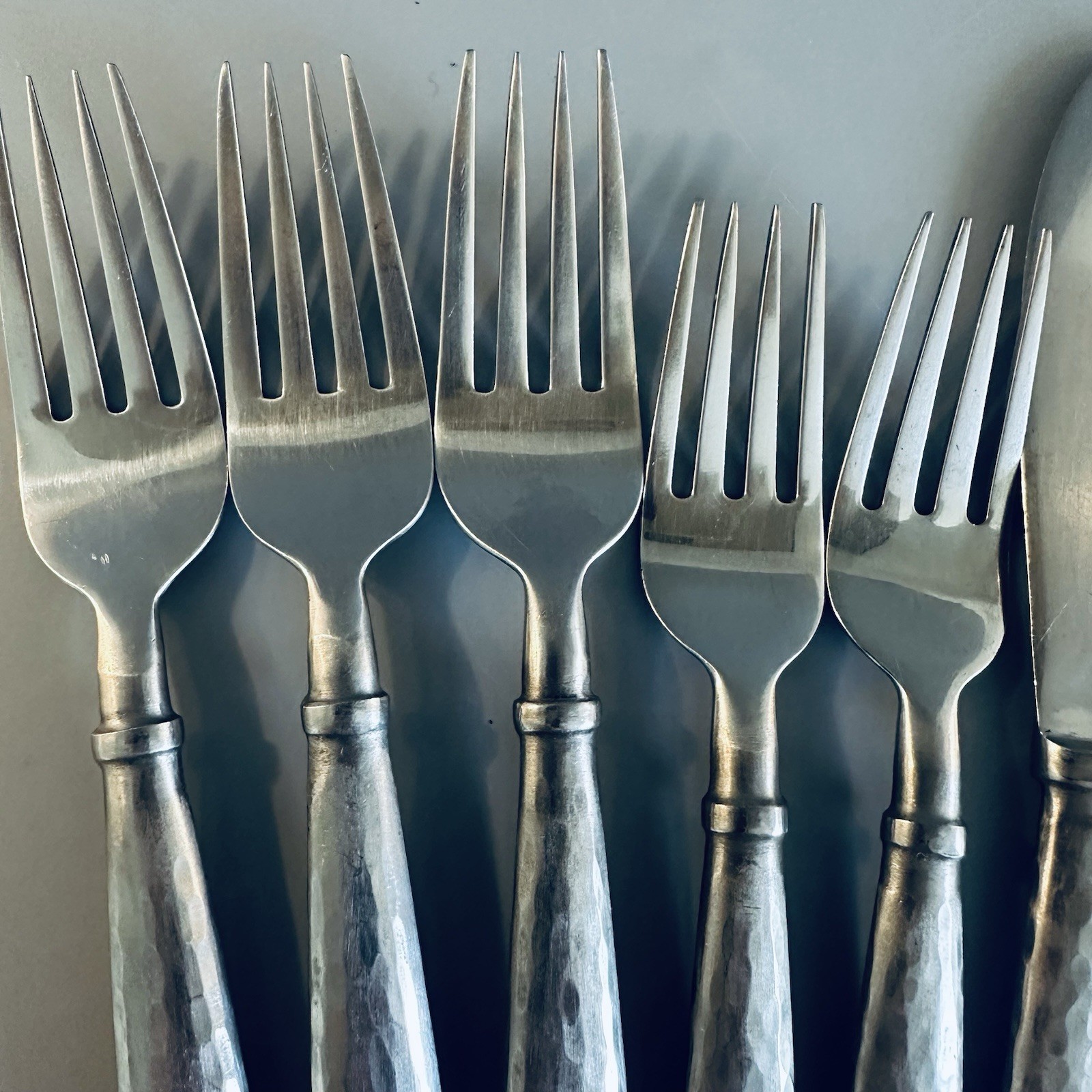Pottery Barn PBN41 Stainless Flatware Dinner Forks Salad Fork Knife Vtg Set of 8 gallery