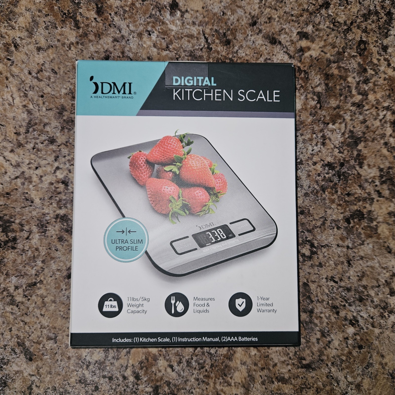 New DMI Digital Kitchen Scale Ultra Slim 11lbs./5kg wt. capacity Healthsmart gallery