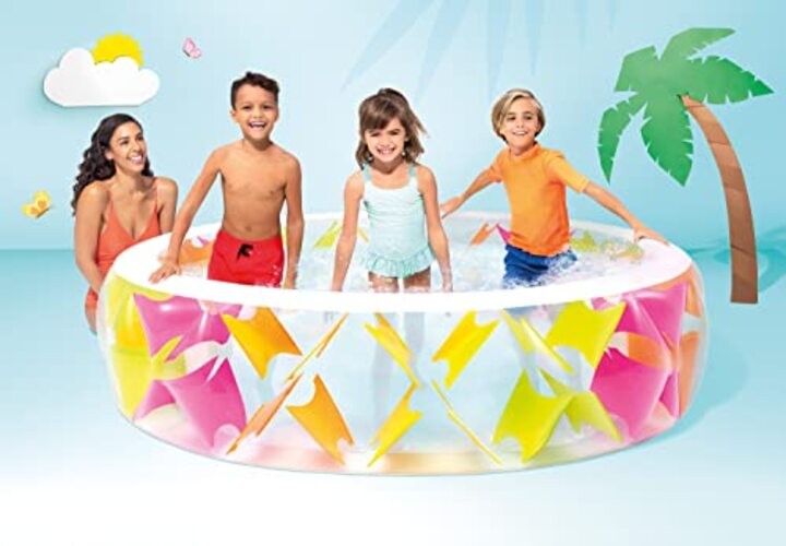 INTEX 56494EP Swim Center Inflatable Pinwheel Swimming Pool, 90" x 22", for gallery
