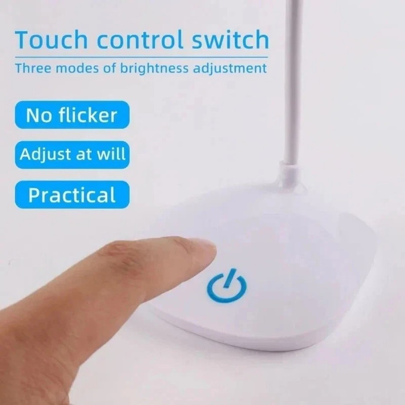 USB LED Desk Light Dimmable Bedside Reading Lamp Rechargeable Touch Control -&# gallery