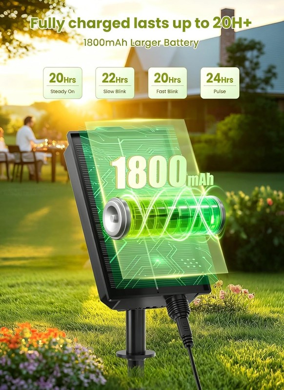 76FT Solar Patio String Lights Remote Timer 23 Shatterproof LED Bulbs gallery