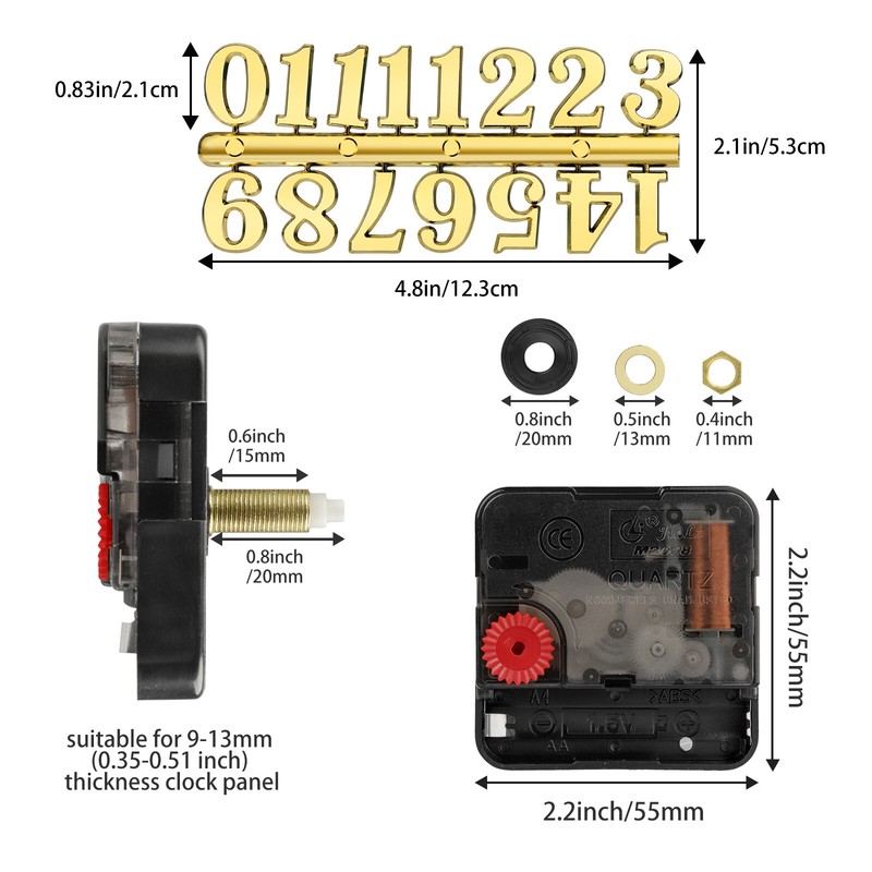 DIY Replacement Quartz Clock Movement Mechanism Hands Press Fit Repair Tool Kit gallery