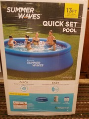 Summer Waves 13′ x 33″ Quick Set Ring Above Ground Swimming Pool Set (Polygroup)