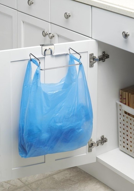 Over-The-Cabinet Plastic Bag Storage and Grocery Holder, Kitchen Chrome gallery