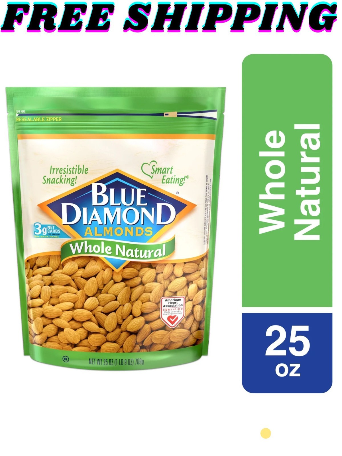 Blue Diamond Whole, Raw, Natural Almonds, 25 Oz gallery