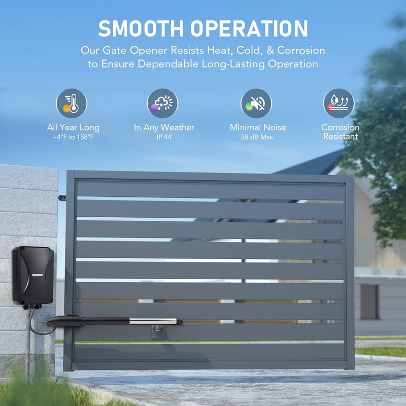 Automatic Gate Opener Kit, App Compatible Smart Single Swing Gate Opener for Doo gallery